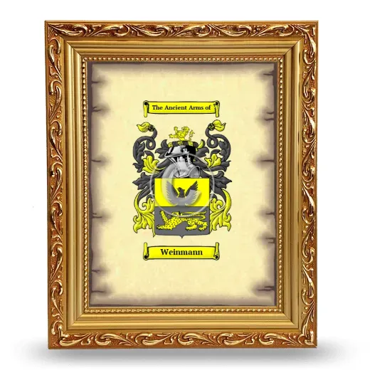 Weinmann Coat of Arms Framed - Gold