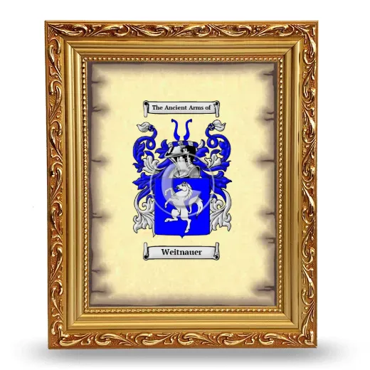 Weitnauer Coat of Arms Framed - Gold