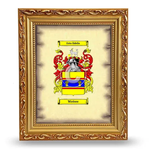 Weiver Coat of Arms Framed - Gold