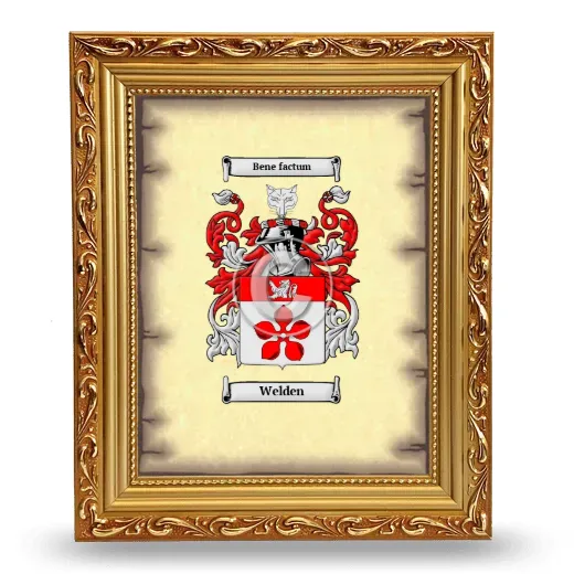 Welden Coat of Arms Framed - Gold