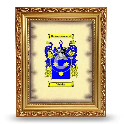 Welder Coat of Arms Framed - Gold