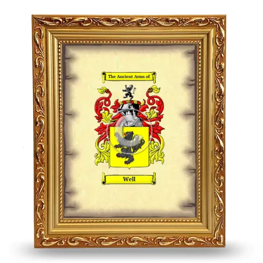 Well Coat of Arms Framed - Gold