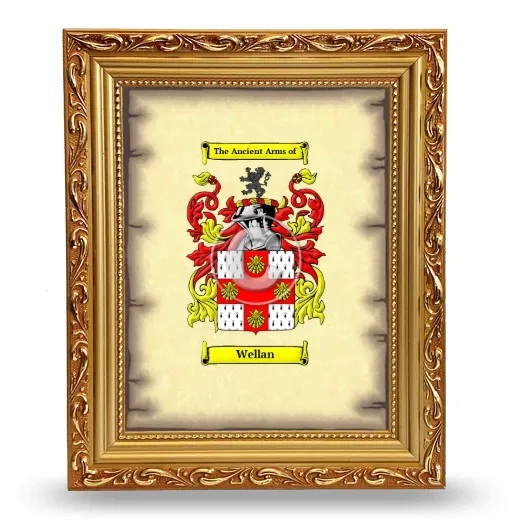 Wellan Coat of Arms Framed - Gold
