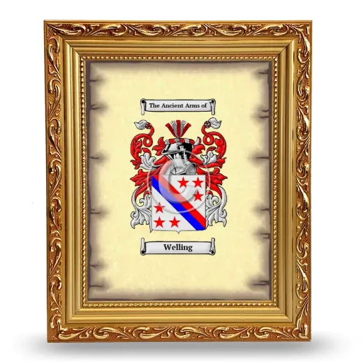 Welling Coat of Arms Framed - Gold