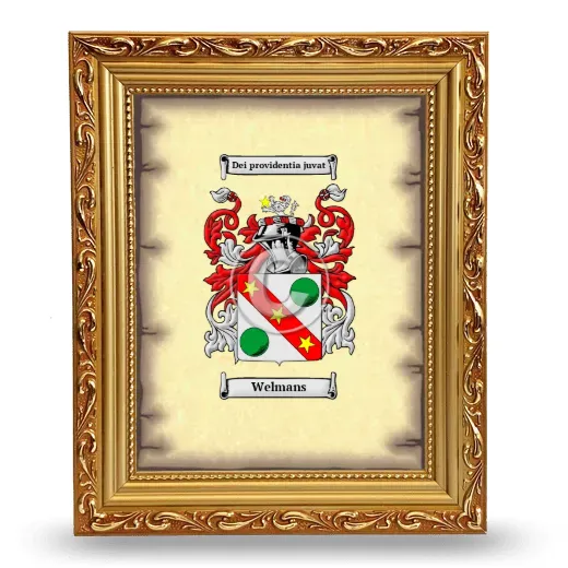 Welmans Coat of Arms Framed - Gold