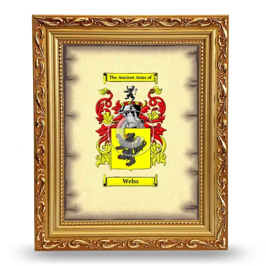 Welss Coat of Arms Framed - Gold