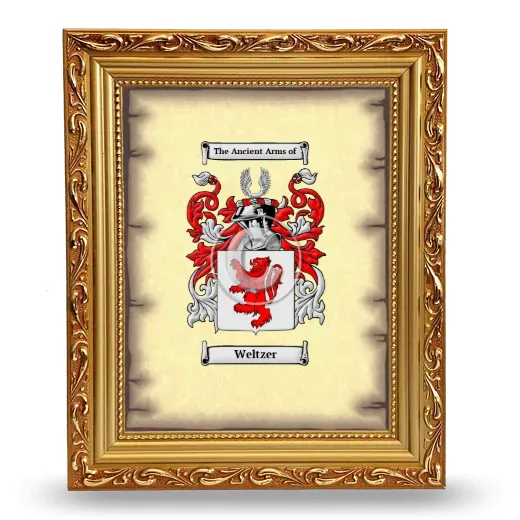Weltzer Coat of Arms Framed - Gold