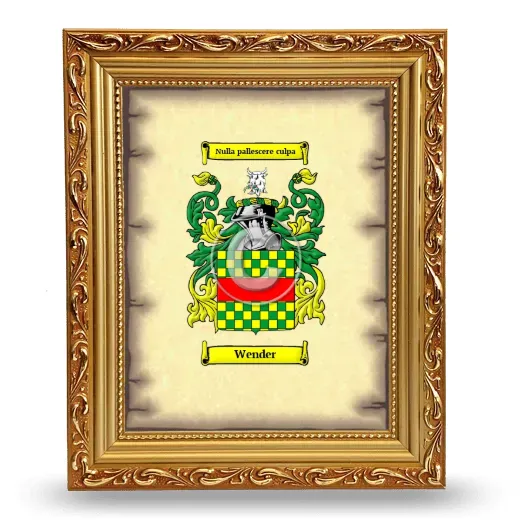 Wender Coat of Arms Framed - Gold