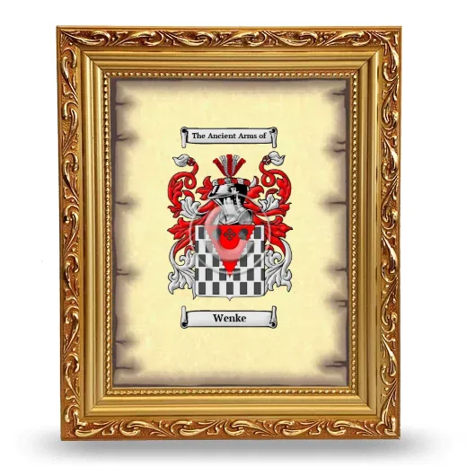 Wenke Coat of Arms Framed - Gold