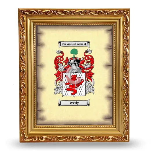 Werly Coat of Arms Framed - Gold