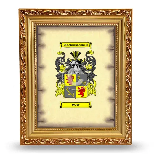 Wert Coat of Arms Framed - Gold