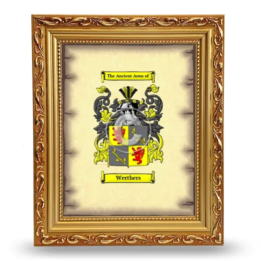 Werthers Coat of Arms Framed - Gold