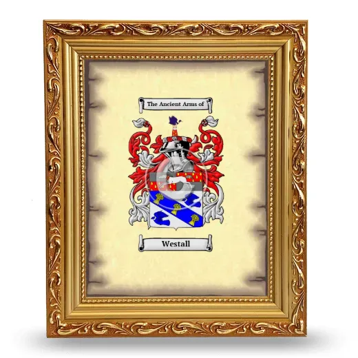 Westall Coat of Arms Framed - Gold
