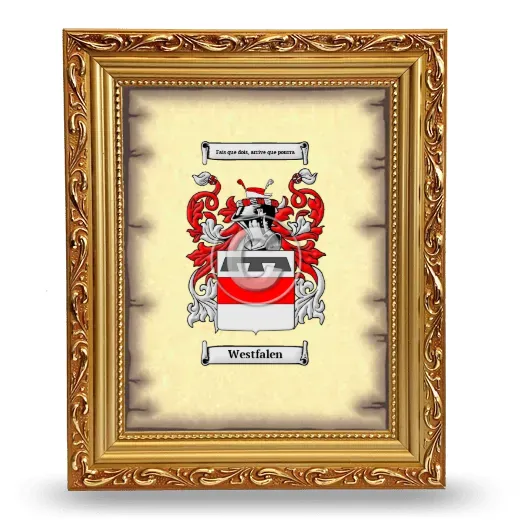 Westfalen Coat of Arms Framed - Gold