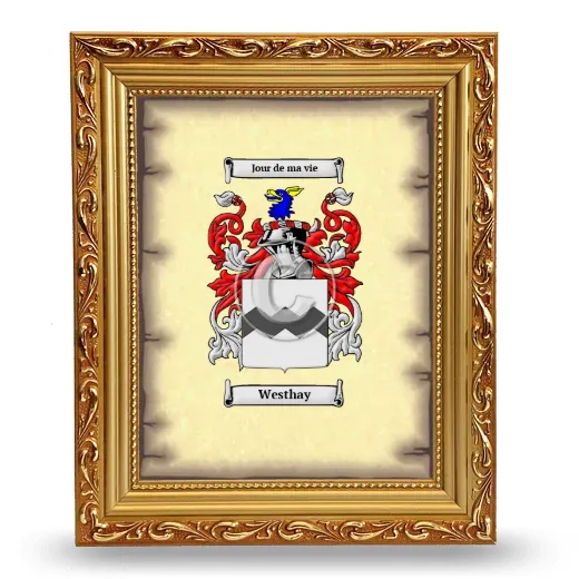 Westhay Coat of Arms Framed - Gold