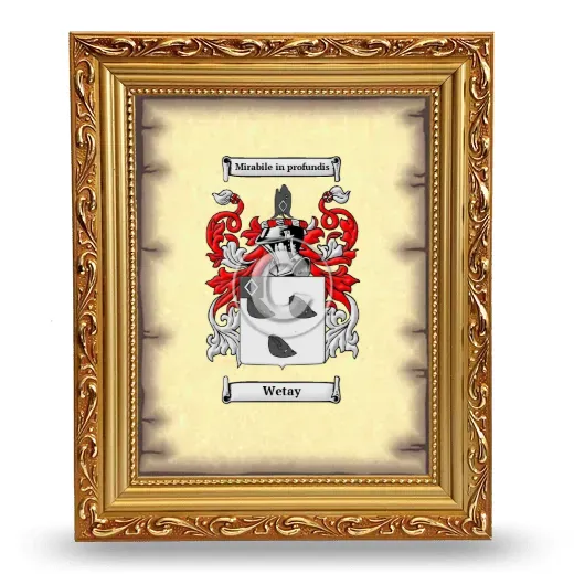 Wetay Coat of Arms Framed - Gold