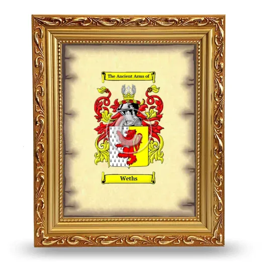 Weths Coat of Arms Framed - Gold
