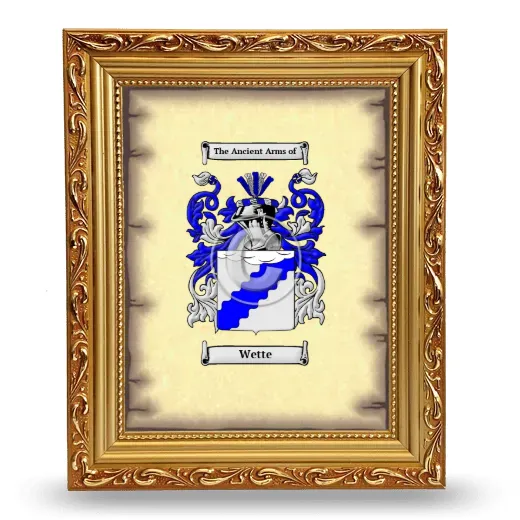 Wette Coat of Arms Framed - Gold