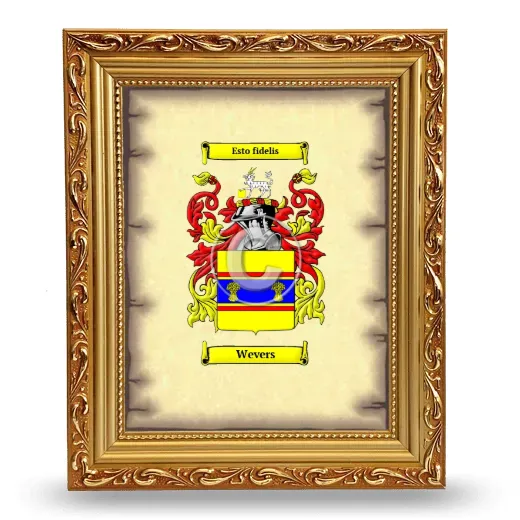 Wevers Coat of Arms Framed - Gold