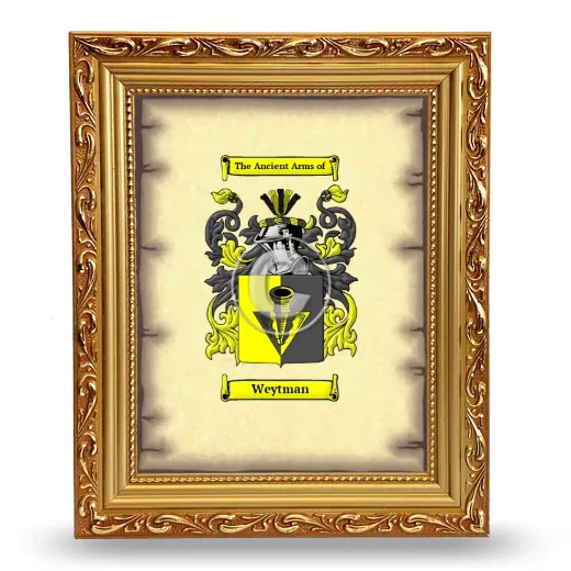 Weytman Coat of Arms Framed - Gold