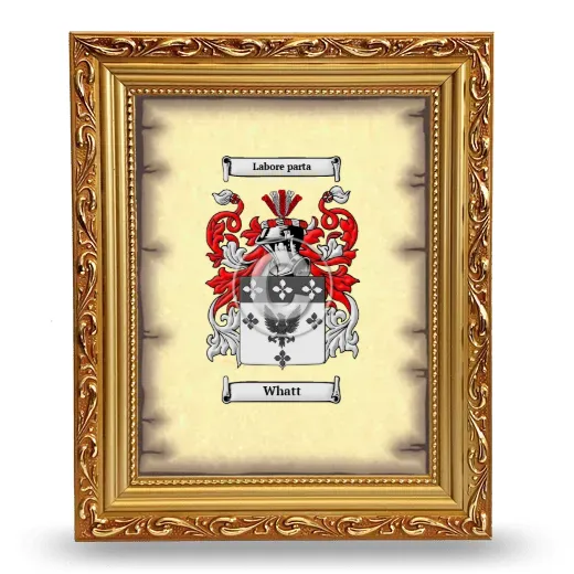 Whatt Coat of Arms Framed - Gold