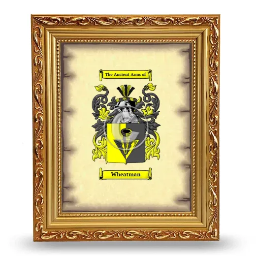 Wheatman Coat of Arms Framed - Gold