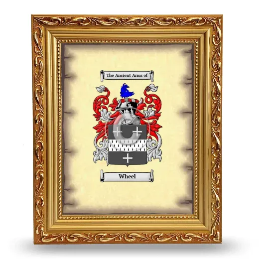 Wheel Coat of Arms Framed - Gold