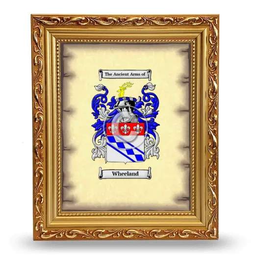 Wheeland Coat of Arms Framed - Gold
