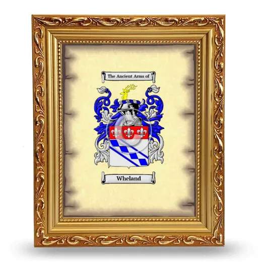 Wheland Coat of Arms Framed - Gold