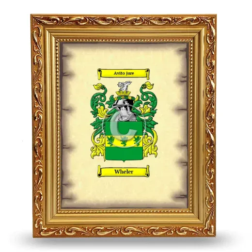 Wheler Coat of Arms Framed - Gold