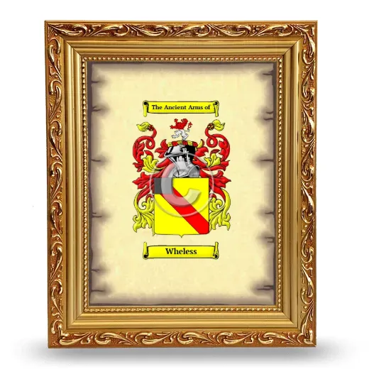 Wheless Coat of Arms Framed - Gold