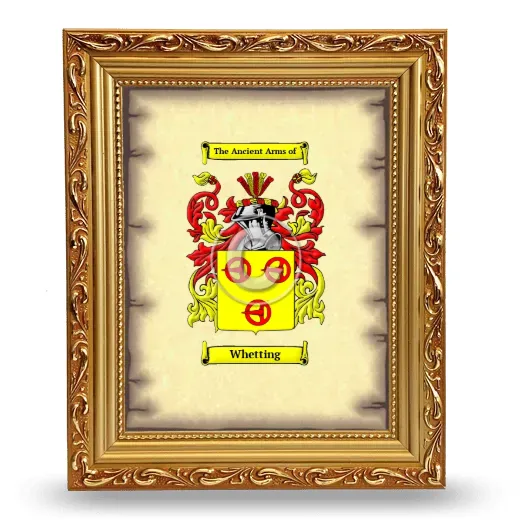 Whetting Coat of Arms Framed - Gold