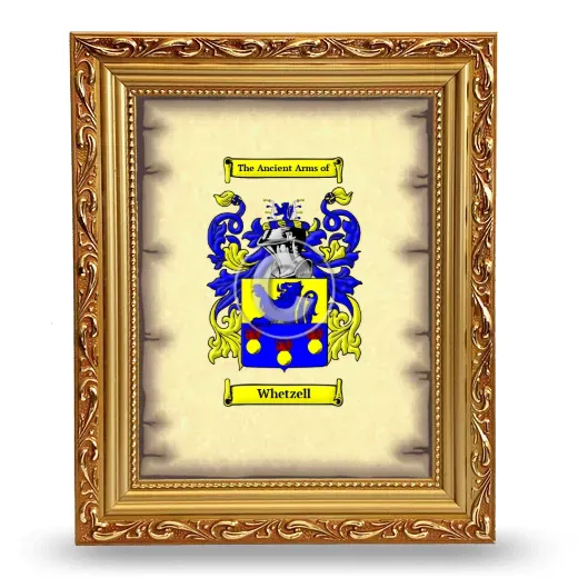 Whetzell Coat of Arms Framed - Gold