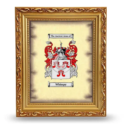 Whimpy Coat of Arms Framed - Gold
