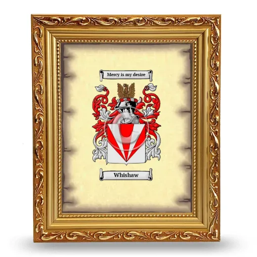 Whishaw Coat of Arms Framed - Gold