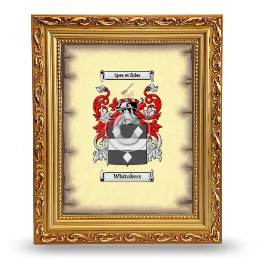 Whitakers Coat of Arms Framed - Gold