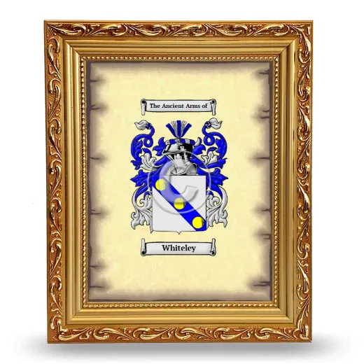 Whiteley Coat of Arms Framed - Gold