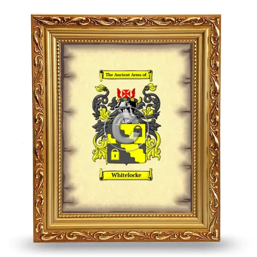 Whitelocke Coat of Arms Framed - Gold
