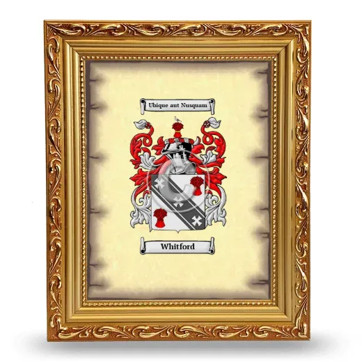 Whitford Coat of Arms Framed - Gold