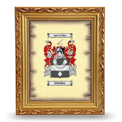 Whitiker Coat of Arms Framed - Gold
