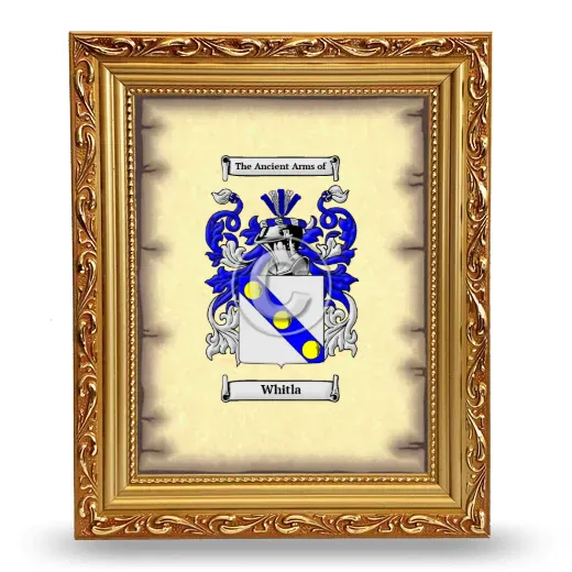 Whitla Coat of Arms Framed - Gold