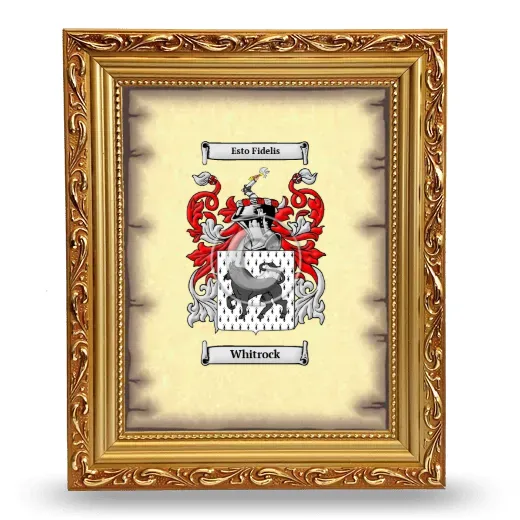 Whitrock Coat of Arms Framed - Gold