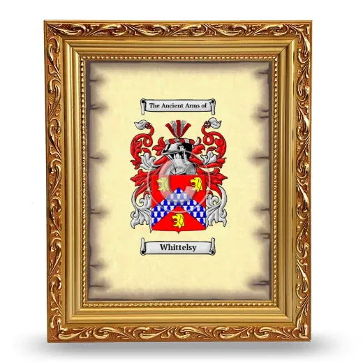 Whittelsy Coat of Arms Framed - Gold