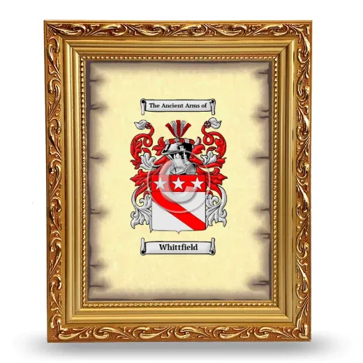 Whittfield Coat of Arms Framed - Gold