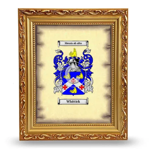 Whittick Coat of Arms Framed - Gold