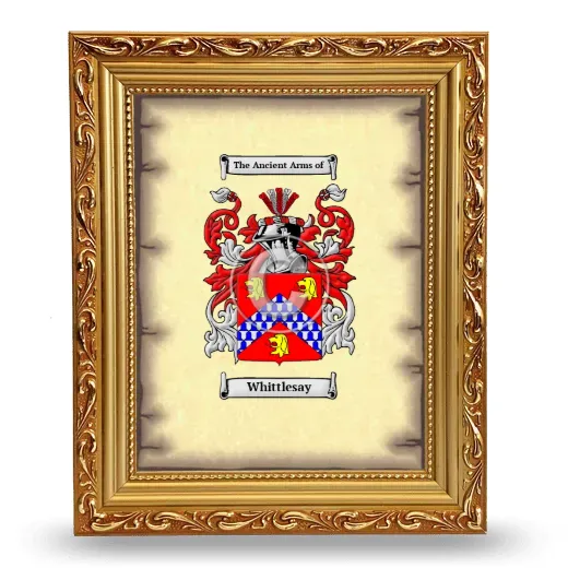Whittlesay Coat of Arms Framed - Gold