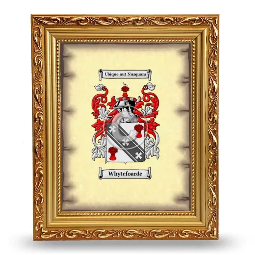 Whytefoarde Coat of Arms Framed - Gold