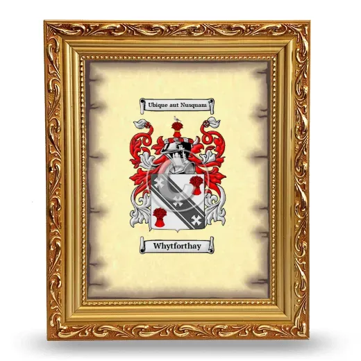Whytforthay Coat of Arms Framed - Gold
