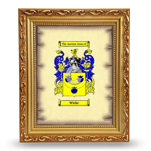 Wicke Coat of Arms Framed - Gold