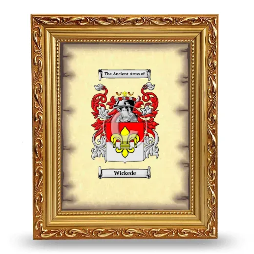 Wickede Coat of Arms Framed - Gold